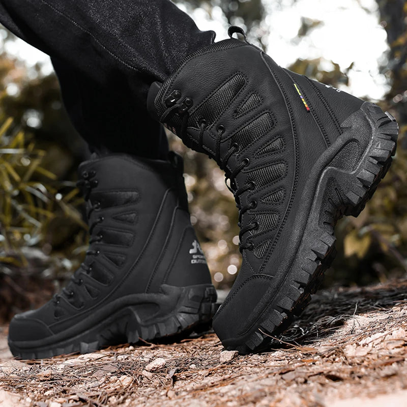 Men's Wide Fit Tactical Boots – Non-Slip Rubber Outsole, Breathable EVA Insole