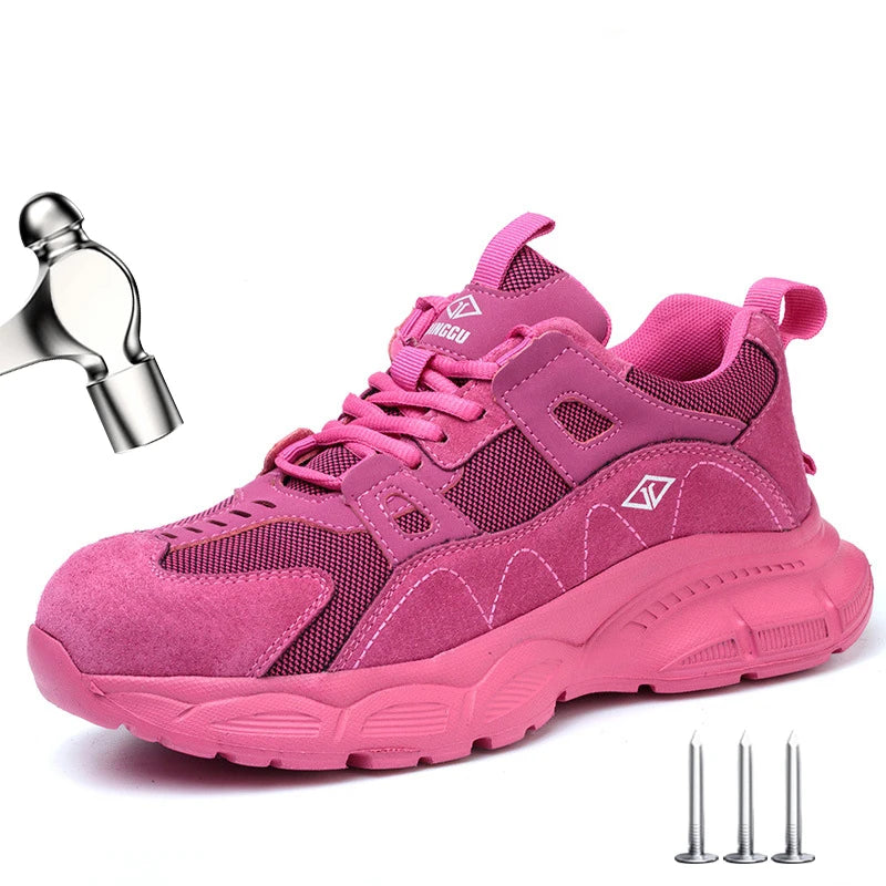Scarpe antinfortunistiche da donna con punta in acciaio e comfort – microfibra traspirante, suola leggera in EVA