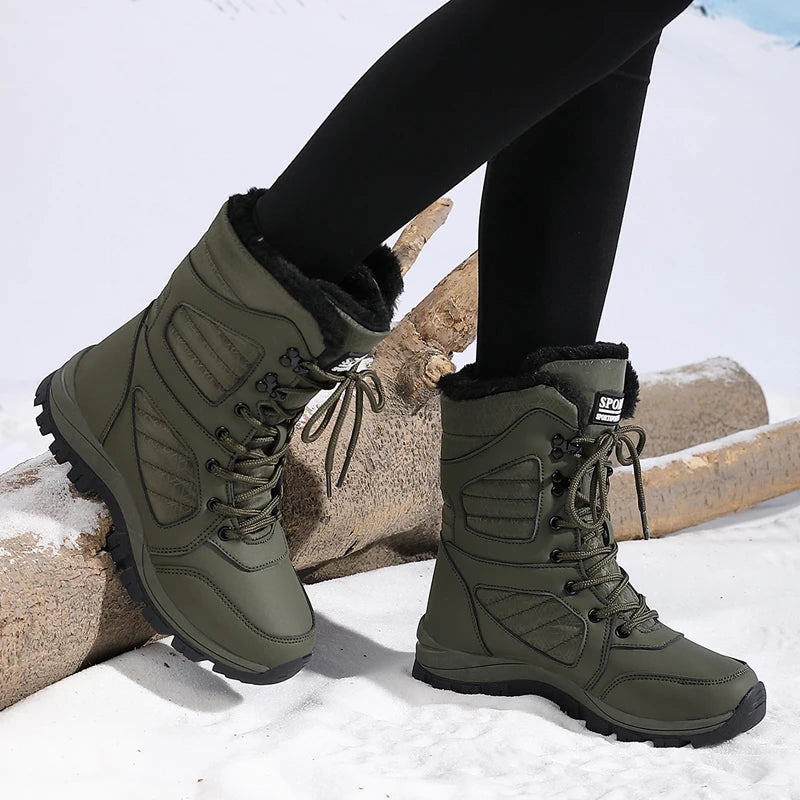 Women's Waterproof Hiking Boots – Cushioned Insole, Lugged Rubber Sole