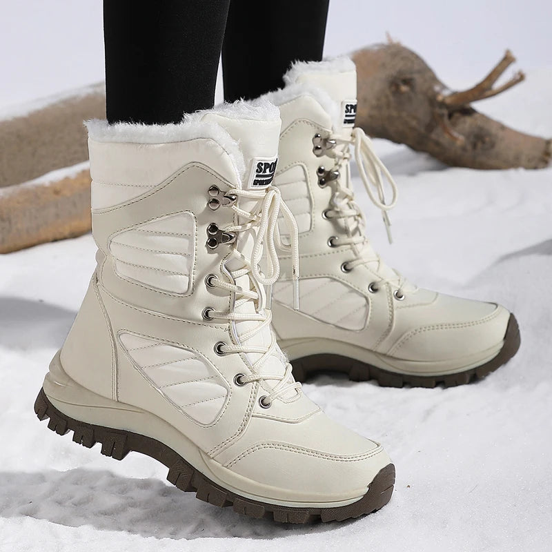 Women's Waterproof Hiking Boots – Cushioned Insole, Lugged Rubber Sole