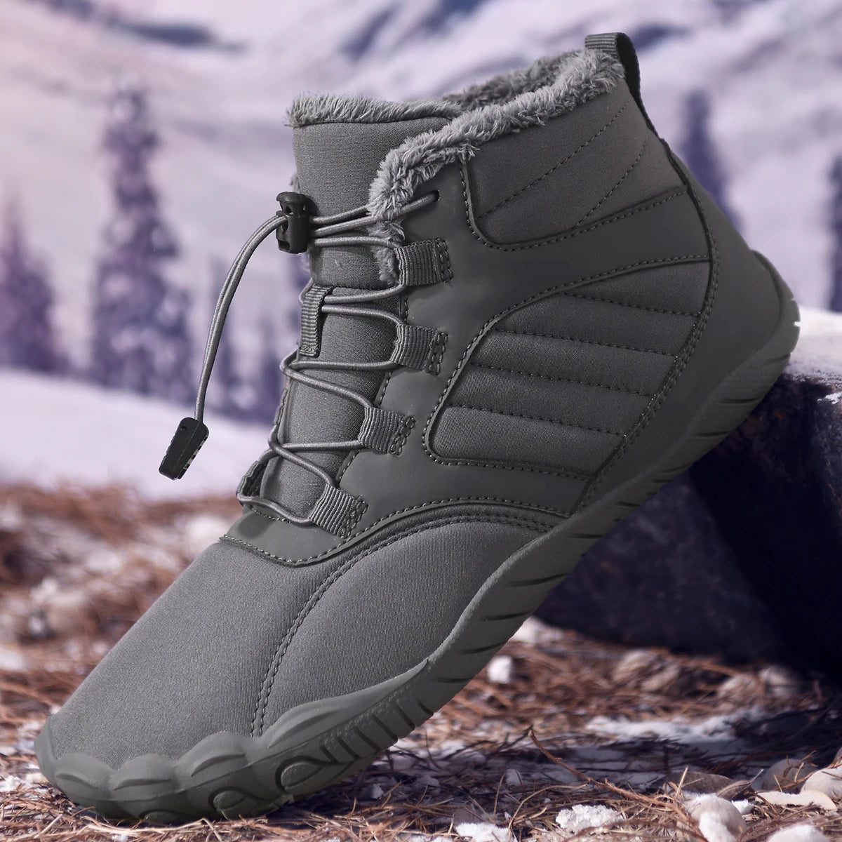 Botas de senderismo unisex de horma ancha - suela antideslizante, forro acolchado aislante