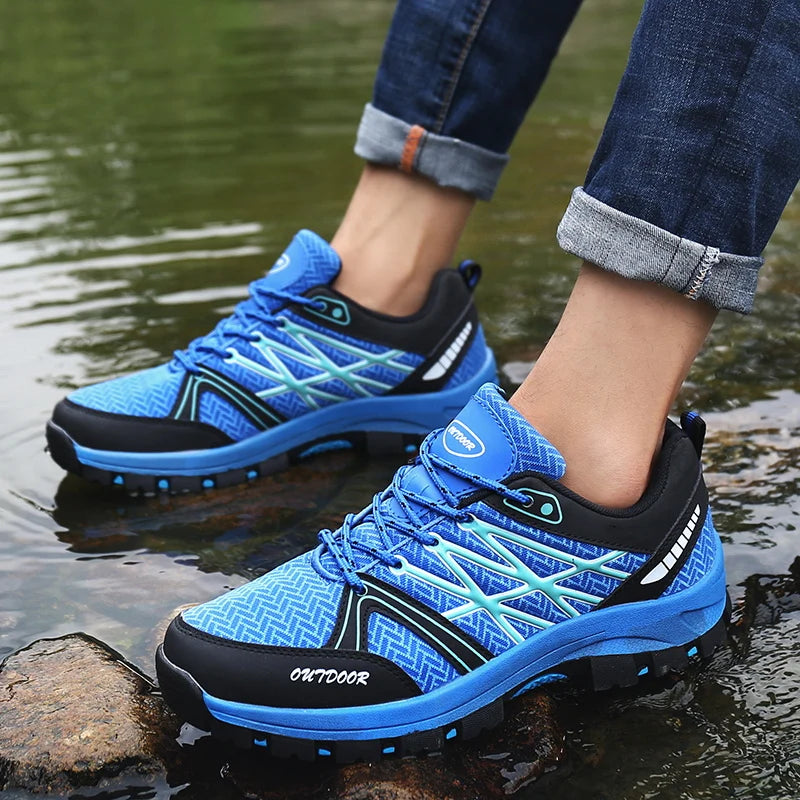 Scarpe da trekking da uomo in mesh traspirante, sneakers da trail a taglio basso
