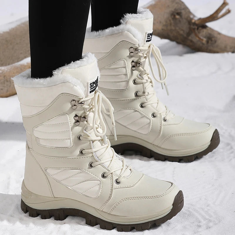 Women's Waterproof Hiking Boots – Cushioned Insole, Lugged Rubber Sole