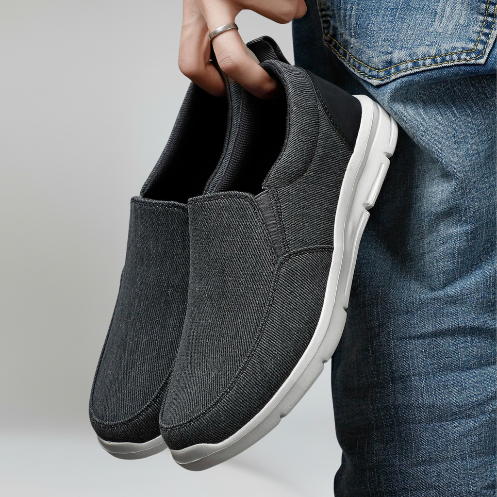 Mocassins en toile à enfiler pour hommes, baskets légères respirantes pour la marche en extérieur