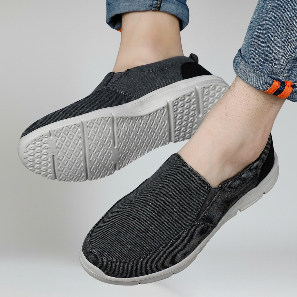 Mocassins en toile à enfiler pour hommes, baskets légères respirantes pour la marche en extérieur