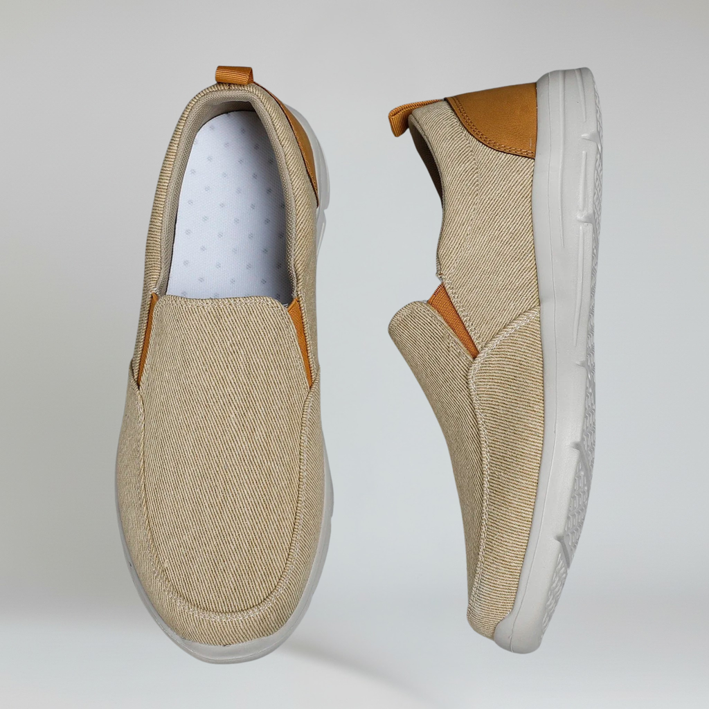Mocassins en toile à enfiler pour hommes, baskets légères respirantes pour la marche en extérieur