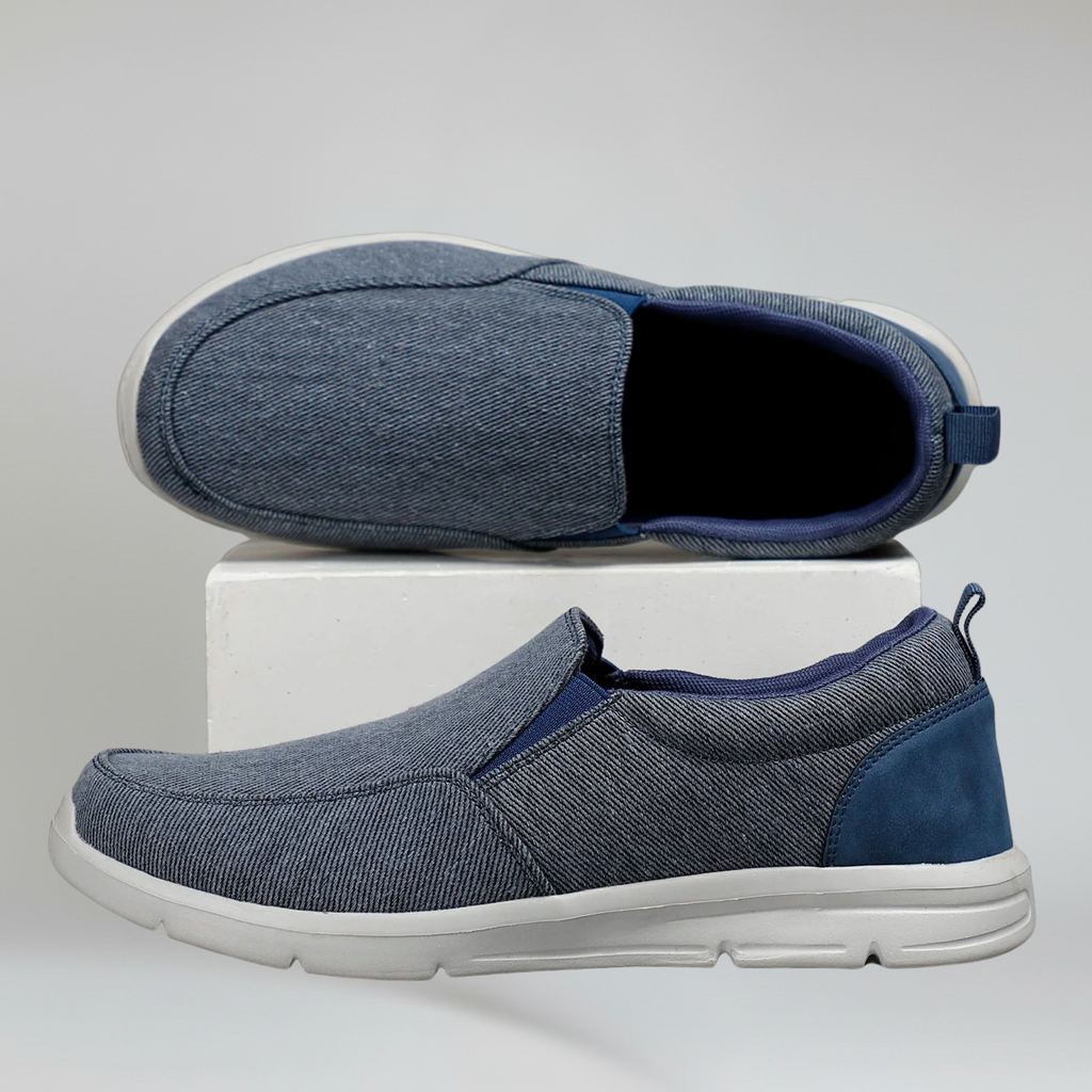 Mocassins en toile à enfiler pour hommes, baskets légères respirantes pour la marche en extérieur
