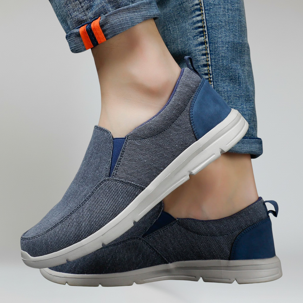 Mocassins en toile à enfiler pour hommes, baskets légères respirantes pour la marche en extérieur