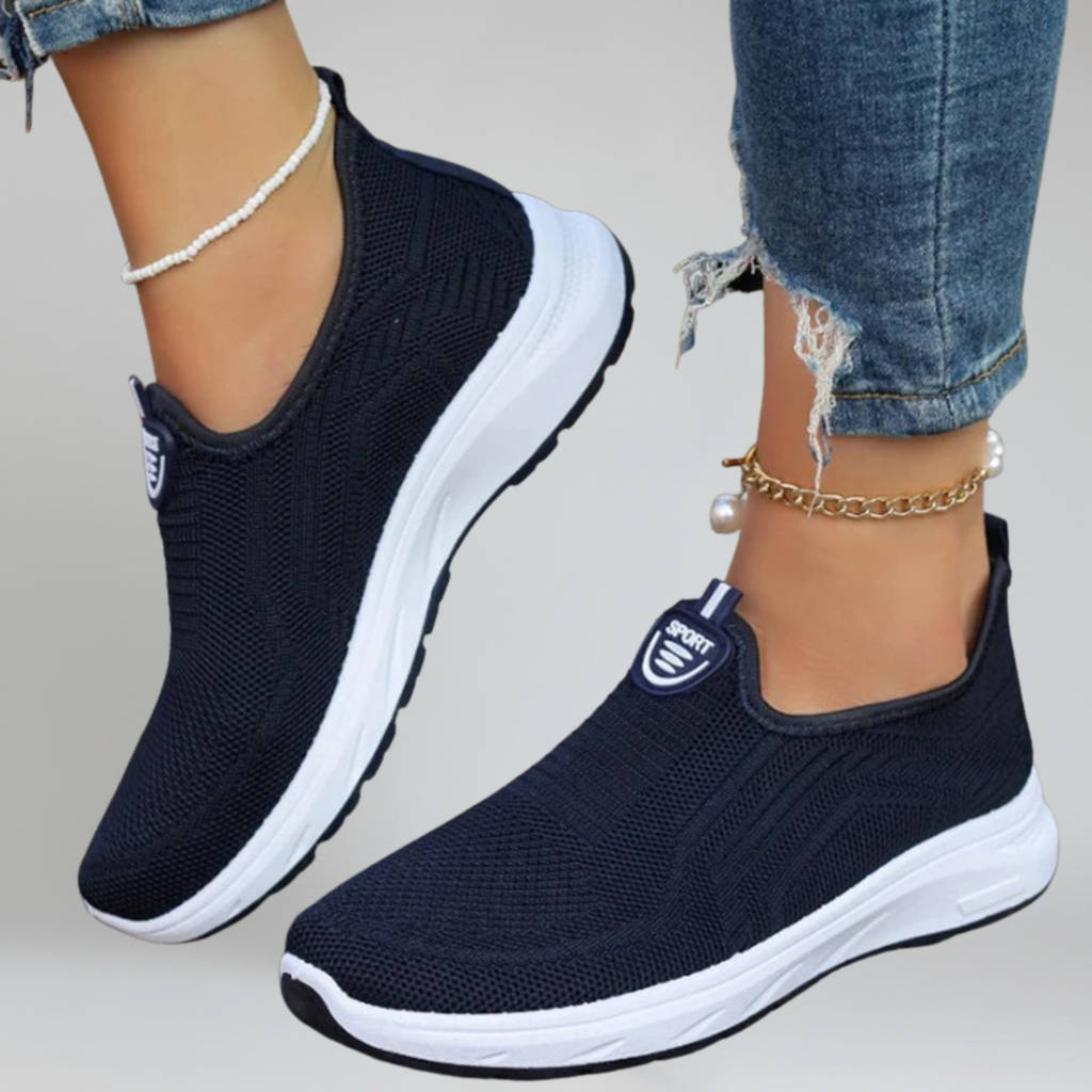 Women’s Slip-On Walking Sneakers with Breathable Air Mesh and Rubber Outsole