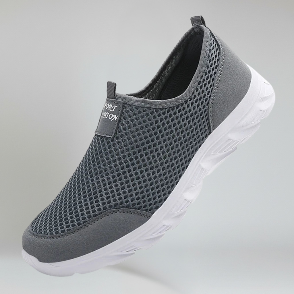 Chaussures à enfiler pour hommes avec maille aérée en air et semelle extérieure antidérapante en caoutchouc