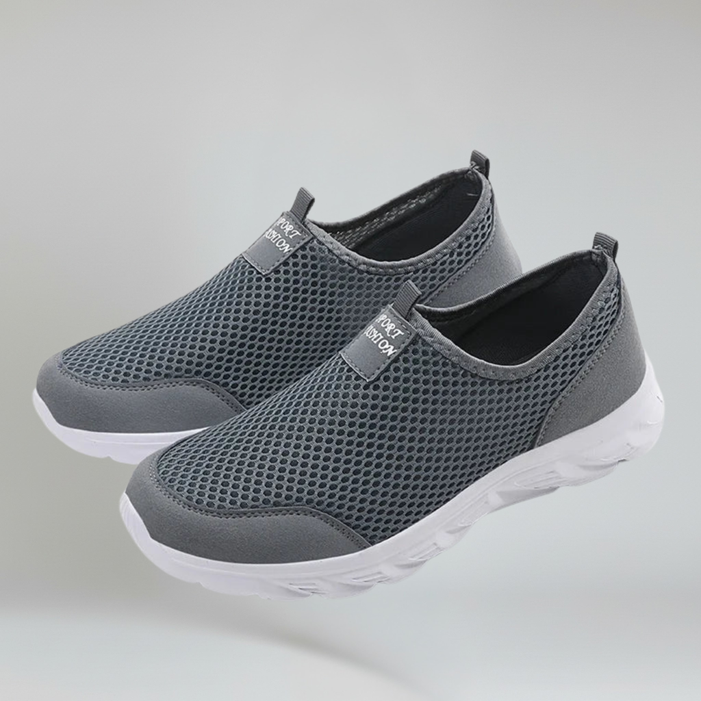 Chaussures à enfiler pour hommes avec maille aérée en air et semelle extérieure antidérapante en caoutchouc