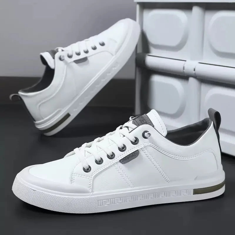Sneakers da uomo in pelle confortevoli – Soletta ammortizzata in EVA, suola piatta in gomma