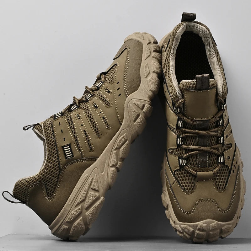 Men's Hiking Shoes Breathable Mesh Lace Up Sneakers