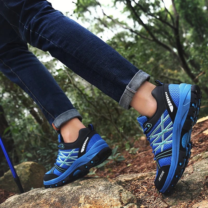 Scarpe da trekking da uomo in mesh traspirante, sneakers da trail a taglio basso