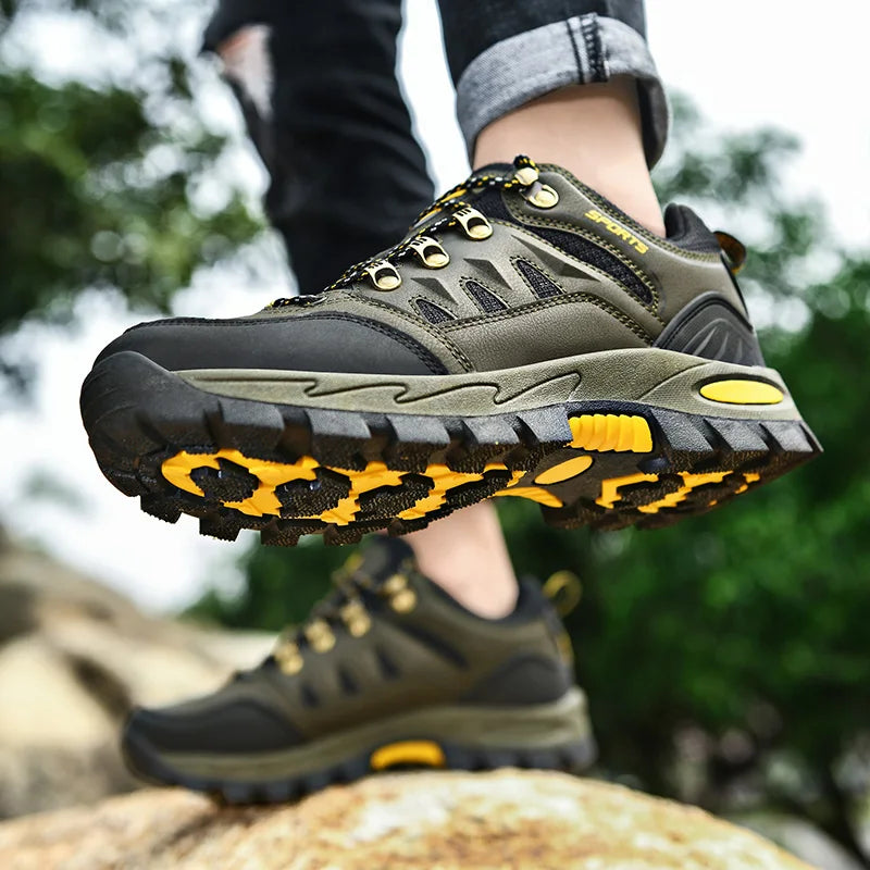 Men's Non-Slip Waterproof Hiking Shoes – Genuine Leather Upper, EVA Insole
