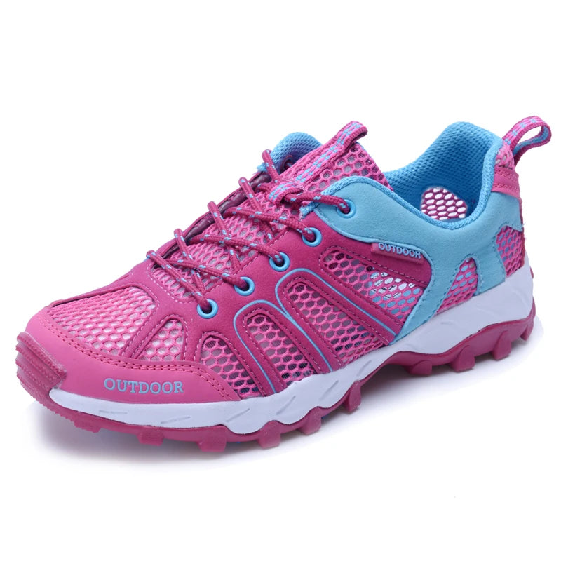 Women's Non-Slip Trekking Sneakers – Breathable Mesh, EVA Insole