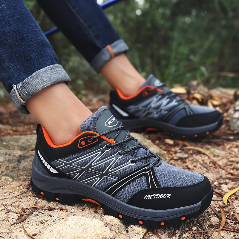 Scarpe da trekking da uomo in mesh traspirante, sneakers da trail a taglio basso