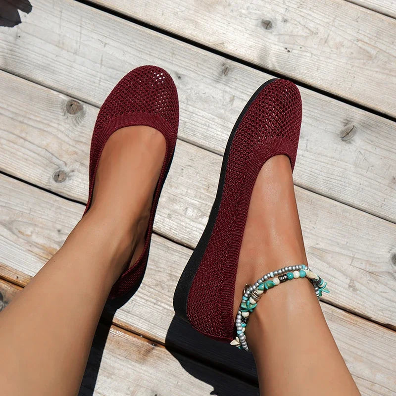 Bailarinas ortopédicas transpirables de malla con puntera ancha y soporte