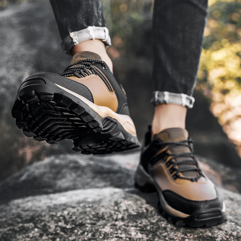 Zapatillas de senderismo para hombre de microfibra, bajas y para trail
