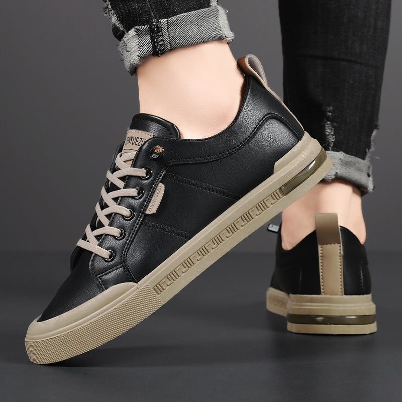 Sneakers da uomo in pelle confortevoli – Soletta ammortizzata in EVA, suola piatta in gomma