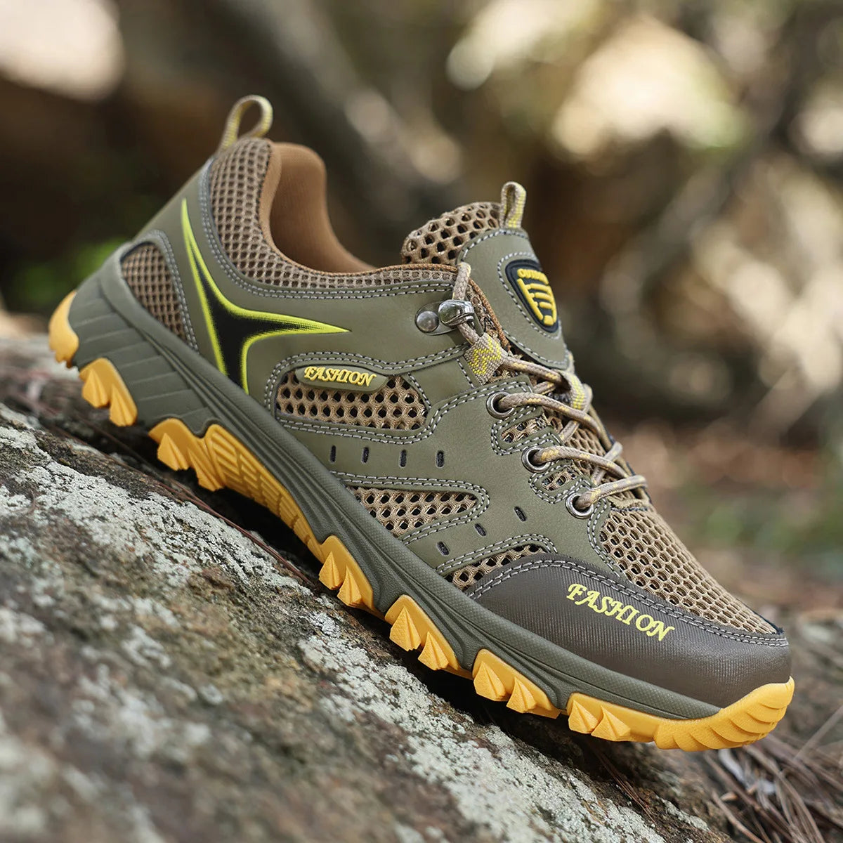 Men's Hiking Shoess Breathable Mesh Low Cut Trail Sneakers