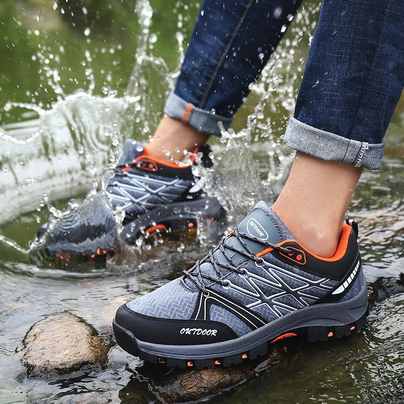 Scarpe da trekking da uomo in mesh traspirante, sneakers da trail a taglio basso