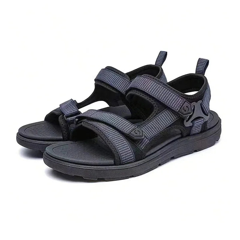 Men's Casual Sandals with Adjustable Hook and Loop Straps