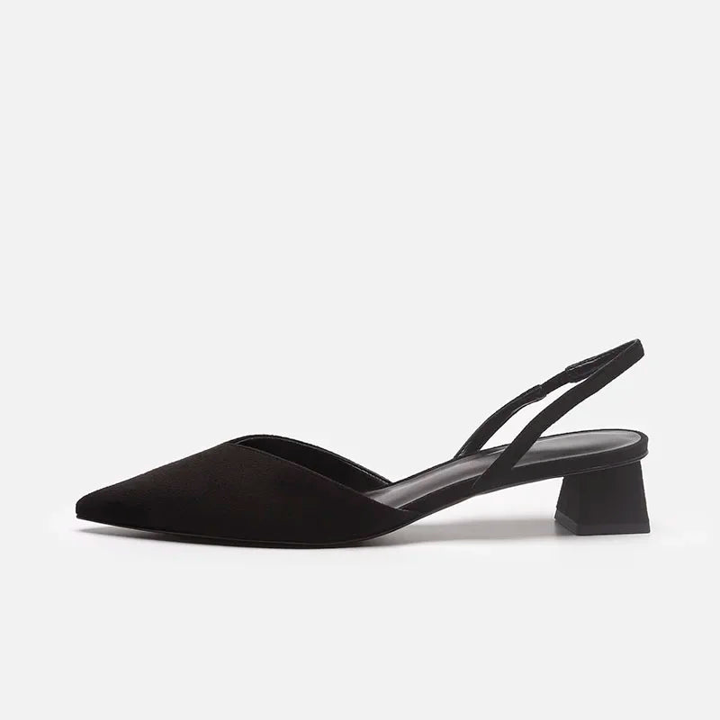 Women's Sandals Pointed Toe Slingback Low Square Heel Pumps