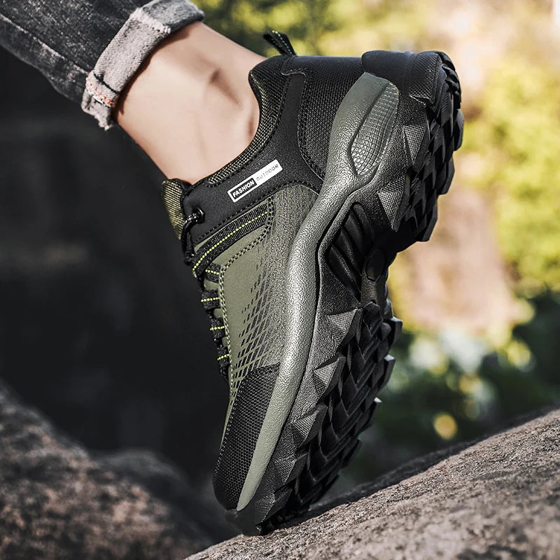 Zapatillas de senderismo para hombre de microfibra, bajas y para trail