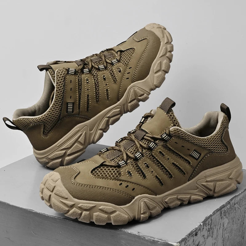 Men's Hiking Shoes Breathable Mesh Lace Up Sneakers