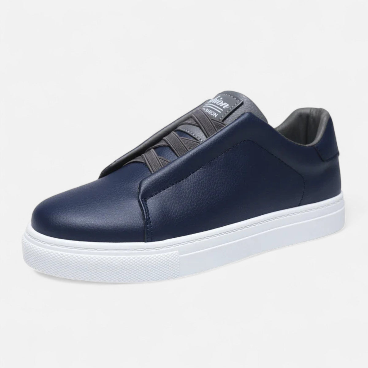Baskets homme en cuir à enfiler avec soutien de la voûte plantaire - semelle intérieure rembourrée, doublure respirante