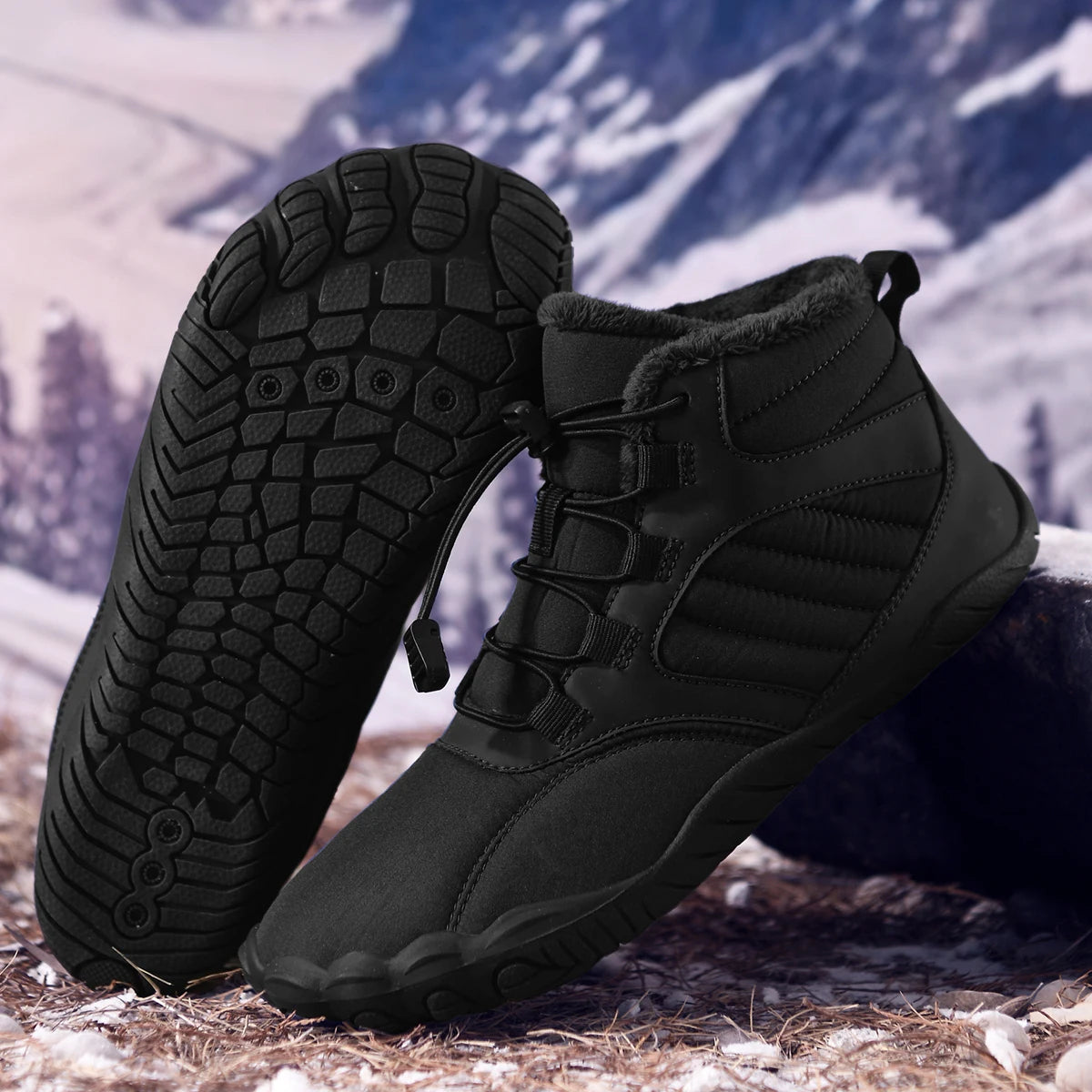 Botas de senderismo unisex de horma ancha - suela antideslizante, forro acolchado aislante
