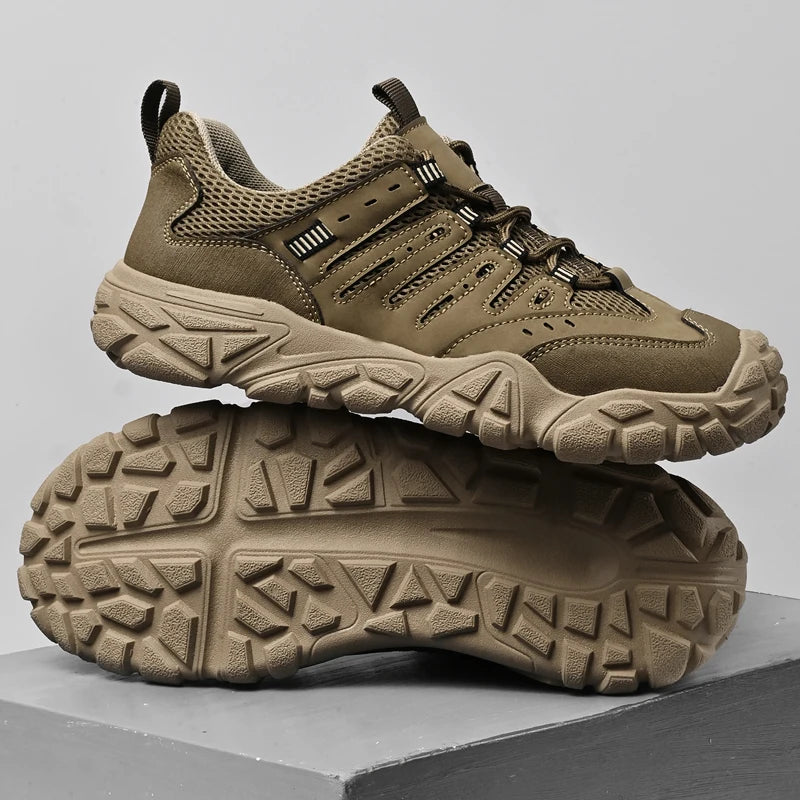 Men's Hiking Shoes Breathable Mesh Lace Up Sneakers