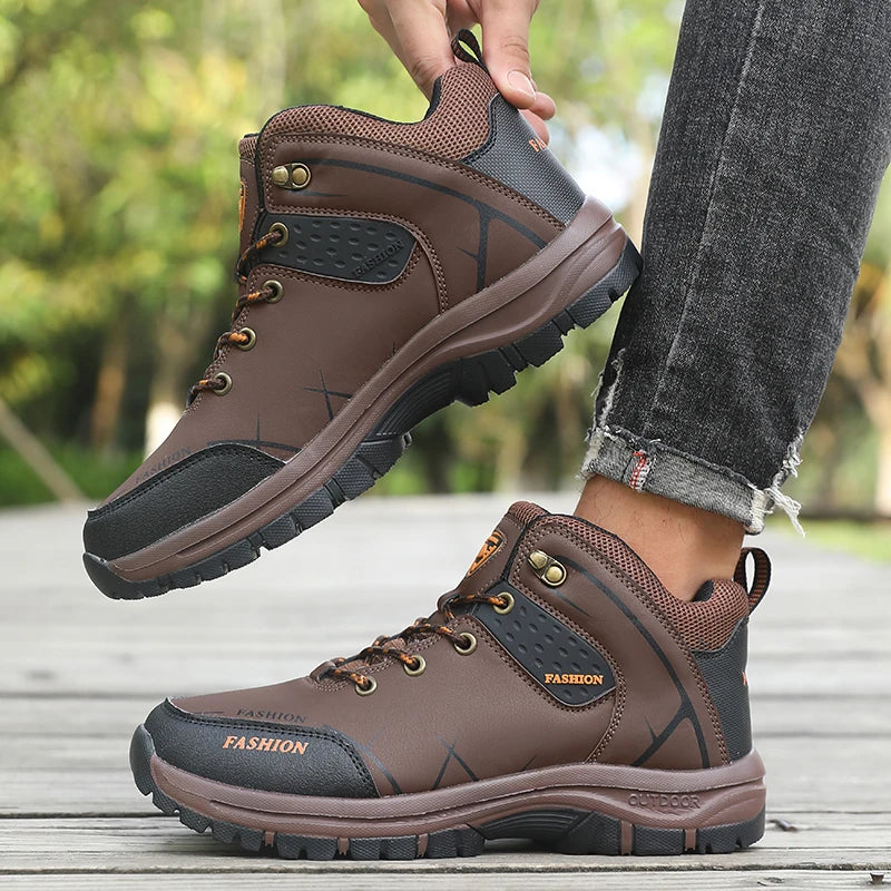 Bottes de randonnée orthopédiques imperméables pour hommes, chaussures de trekking antidérapantes d'extérieur