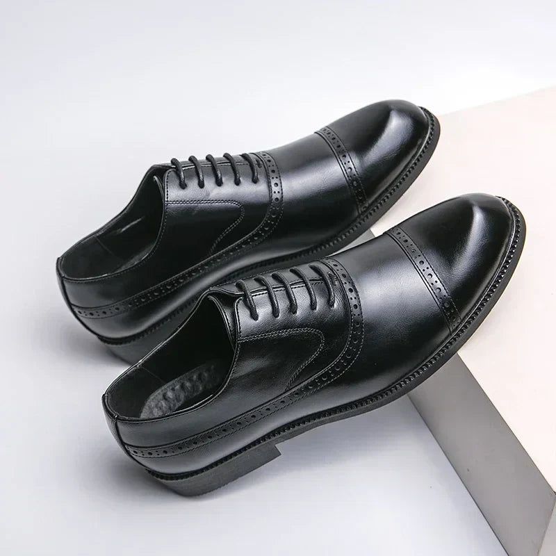 Chaussures habillées pour homme en cuir pleine fleur confortables - Semelle intérieure rembourrée, semelle robuste