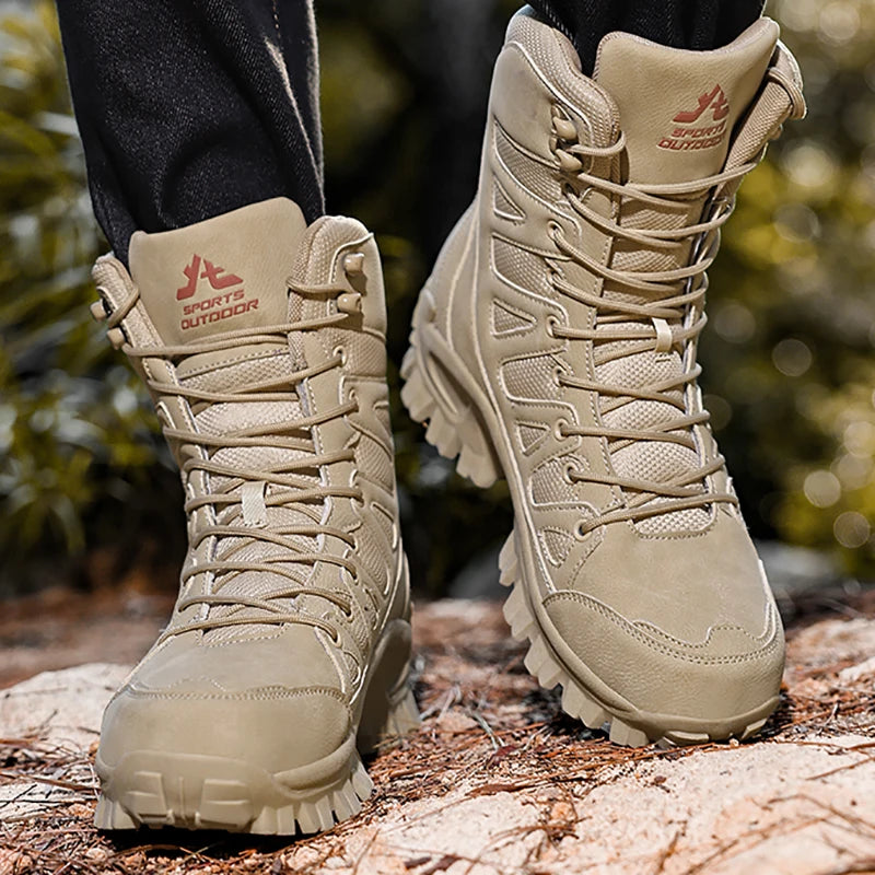 Men's Wide Fit Tactical Boots – Non-Slip Rubber Outsole, Breathable EVA Insole