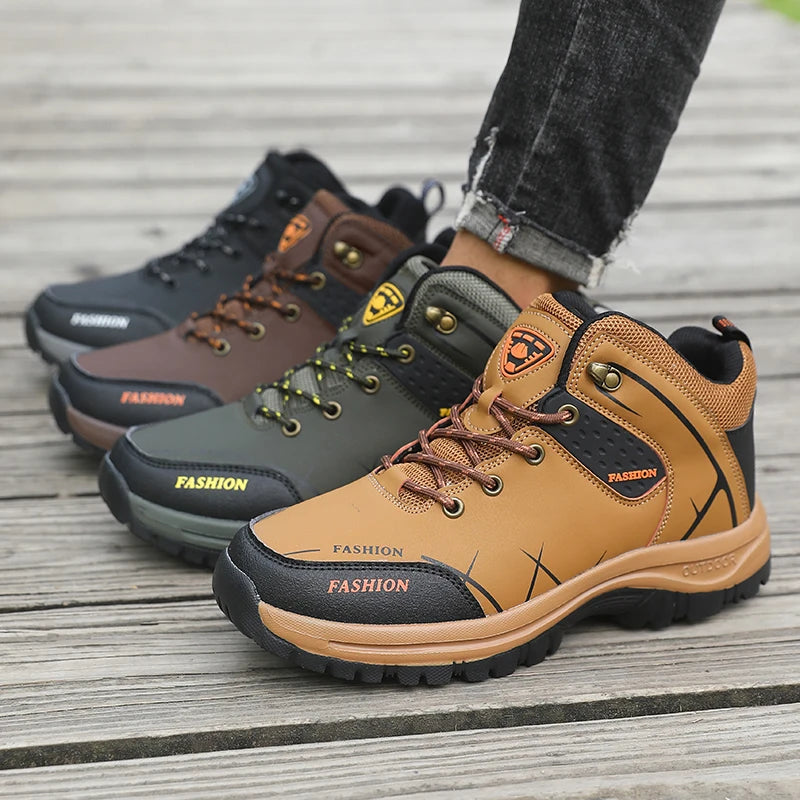 Bottes de randonnée orthopédiques imperméables pour hommes, chaussures de trekking antidérapantes d'extérieur