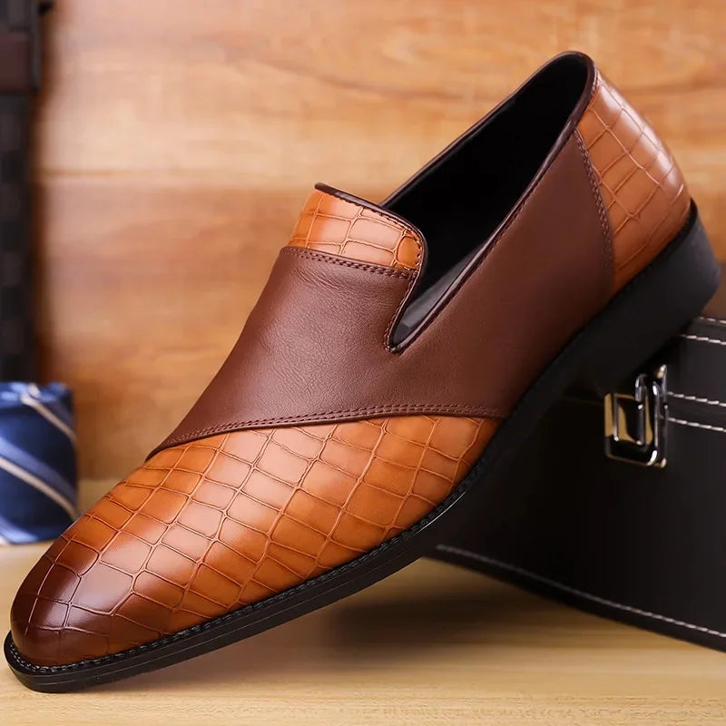 Mocasini confortabili pentru bărbați din piele naturală – branț căptușit, design slip-on