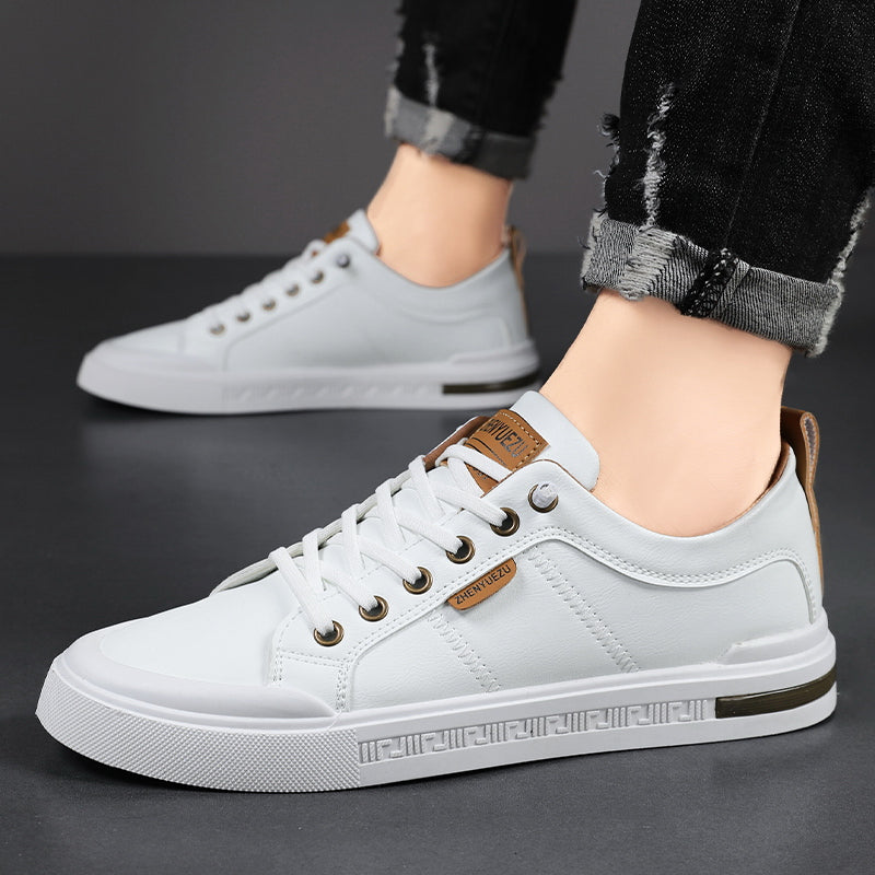 Sneakers da uomo in pelle confortevoli – Soletta ammortizzata in EVA, suola piatta in gomma