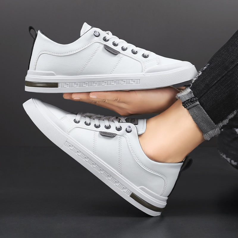 Sneakers da uomo in pelle confortevoli – Soletta ammortizzata in EVA, suola piatta in gomma