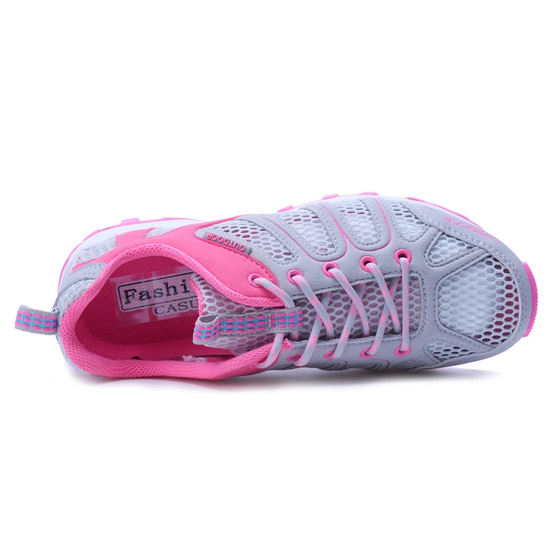 Women's Non-Slip Trekking Sneakers – Breathable Mesh, EVA Insole