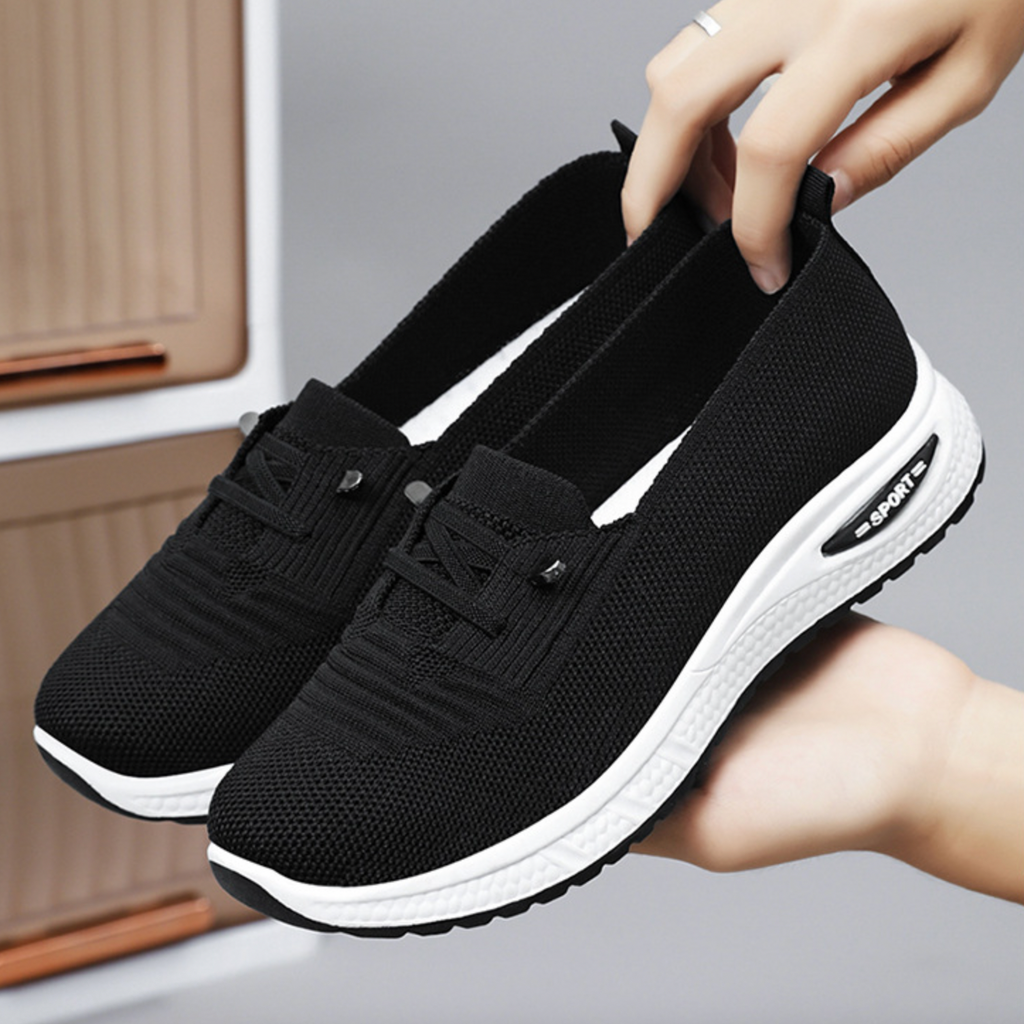 Orthopedic Walking Shoes for Women with Arch Support and Breathable Flyknit Mesh
