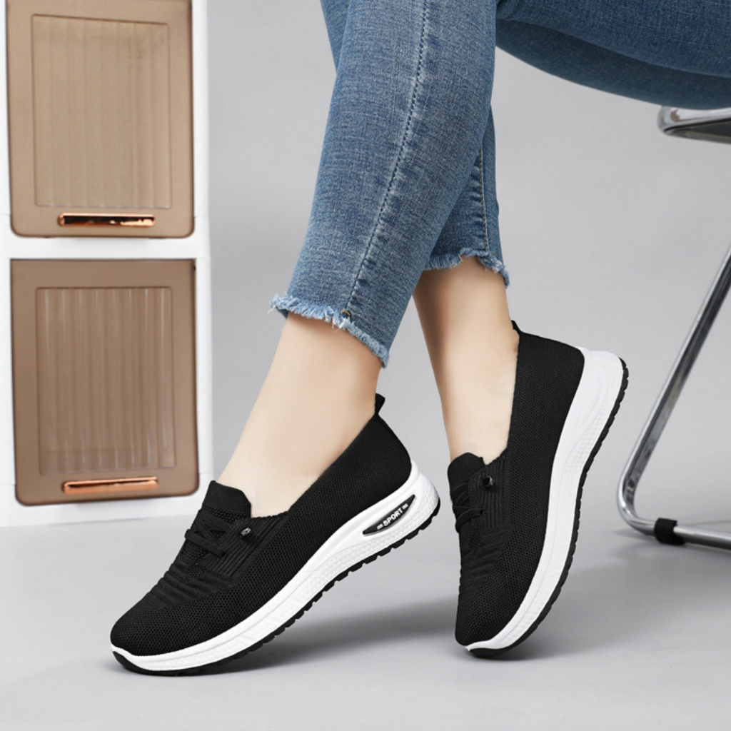 Orthopedic Walking Shoes for Women with Arch Support and Breathable Flyknit Mesh