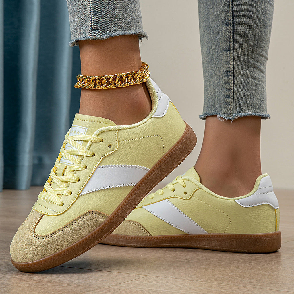 Zapatillas deportivas de mujer con cordones y suela antideslizante: comodidad transpirable y soporte acolchado