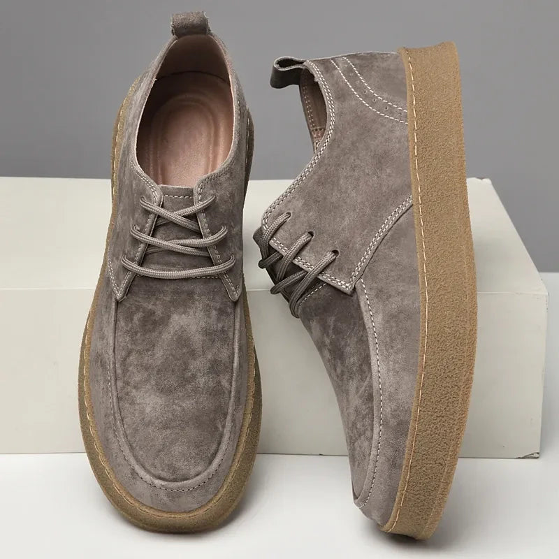 Men's Non-Slip Lace-Up Sneakers – Cushioned Comfort, Secure Traction Sole