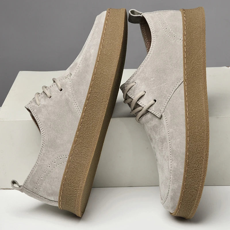 Men's Non-Slip Lace-Up Sneakers – Cushioned Comfort, Secure Traction Sole