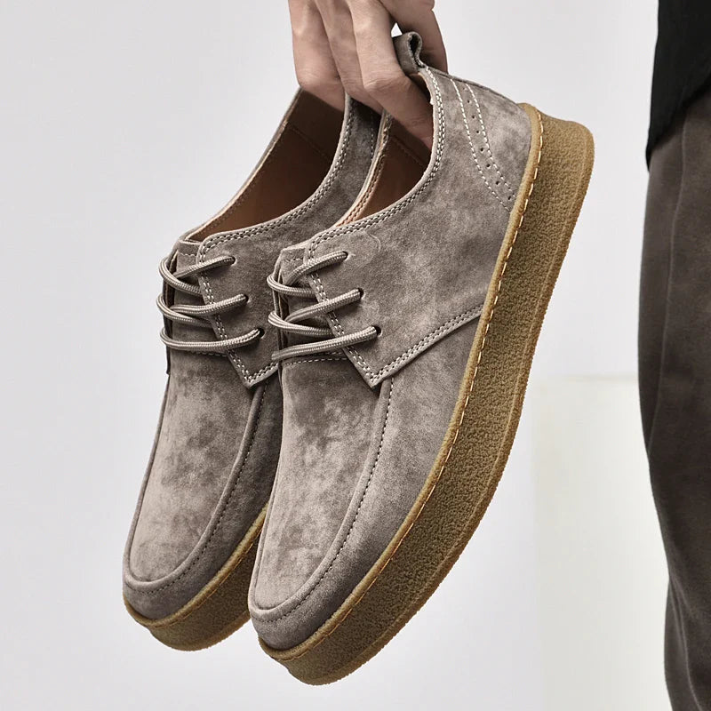 Men's Non-Slip Lace-Up Sneakers – Cushioned Comfort, Secure Traction Sole