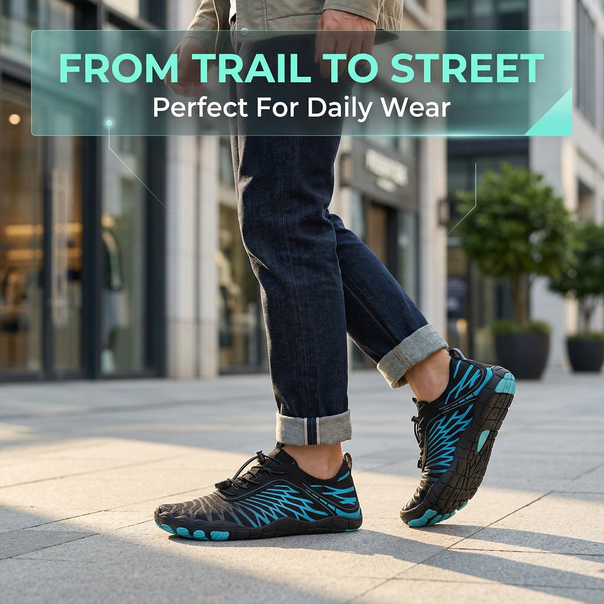 Unisex barfotaskor halkfria minimalistiska trailsneakers