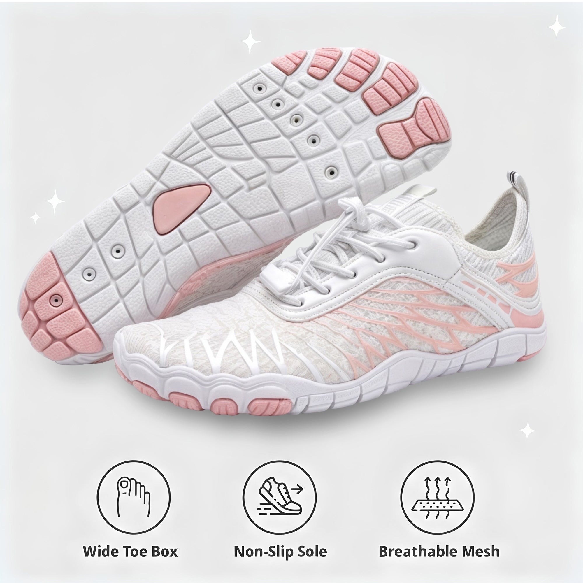 Unisex barfotaskor halkfria minimalistiska trailsneakers