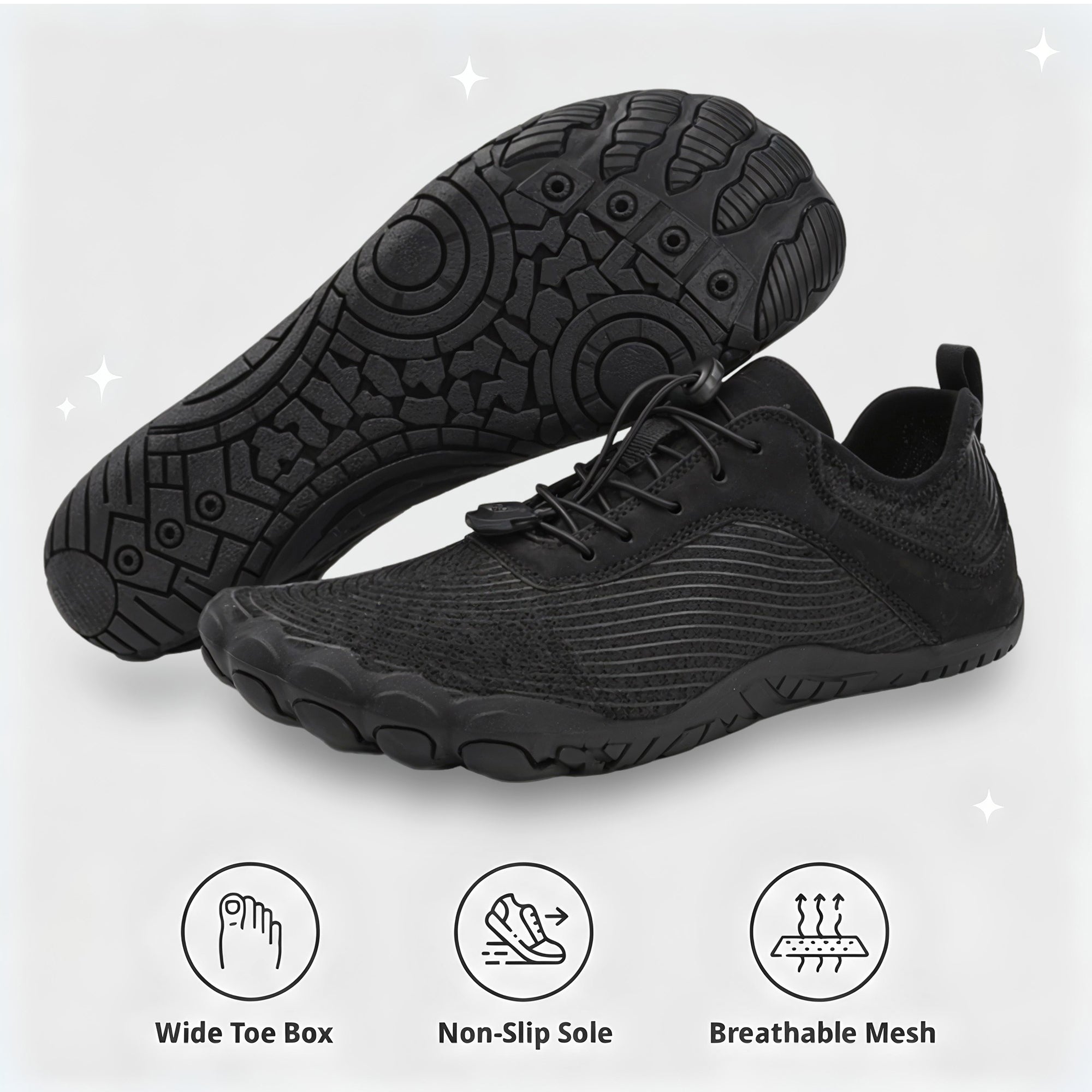 Unisex barfotaskor halkfria minimalistiska trailsneakers